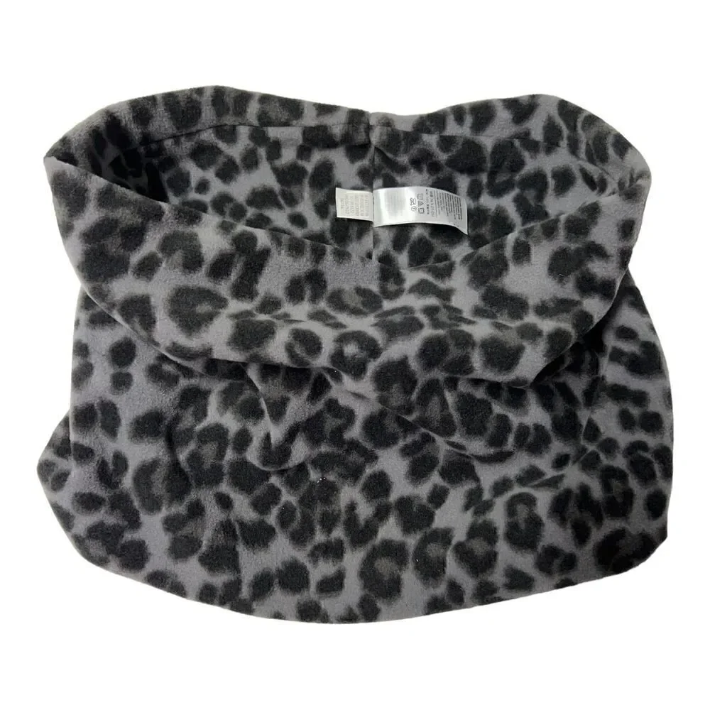 Old Navy Scarf Infinity Grey Black Leopard Print